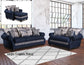 Logan Navy Sofa Loveseat and Lounger