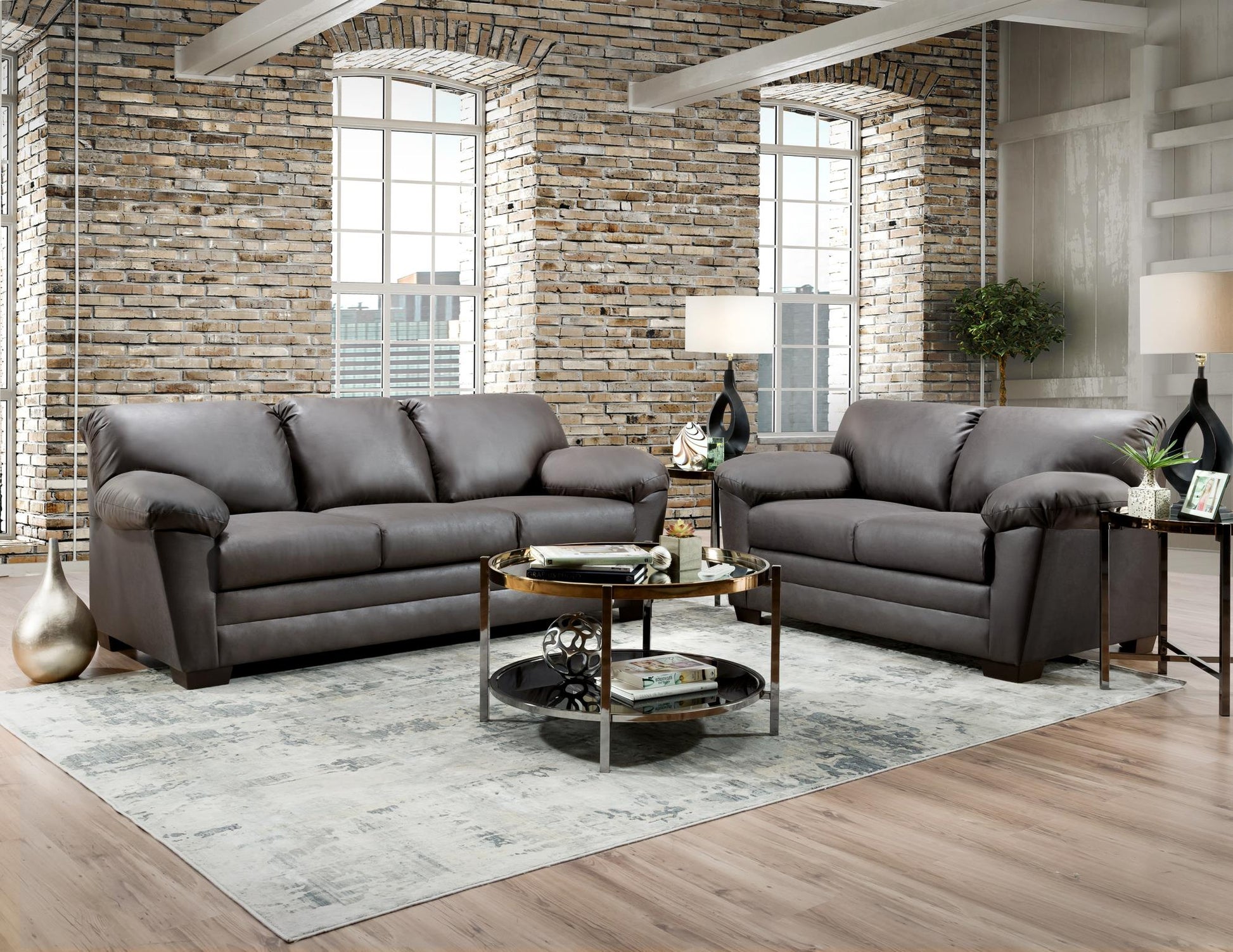 3000 Ranger Charcoal Sofa Loveseat DELTA FURNITURE