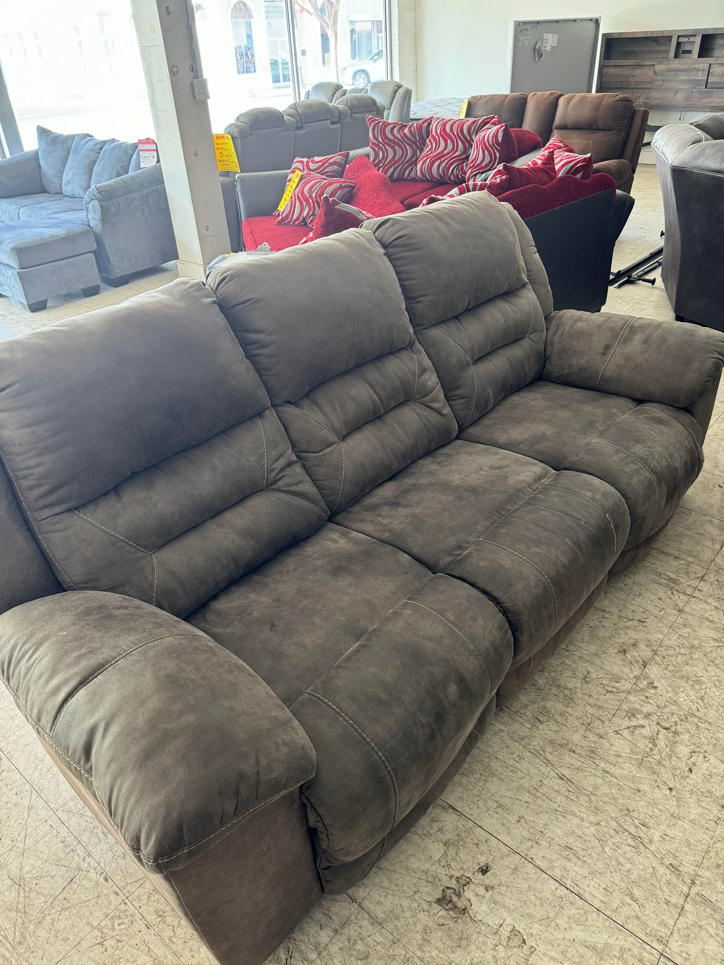 Gray Reclining Living Room Group Trading Post