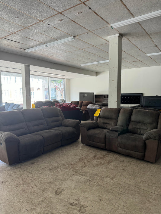 Gray Reclining Living Room Group Trading Post