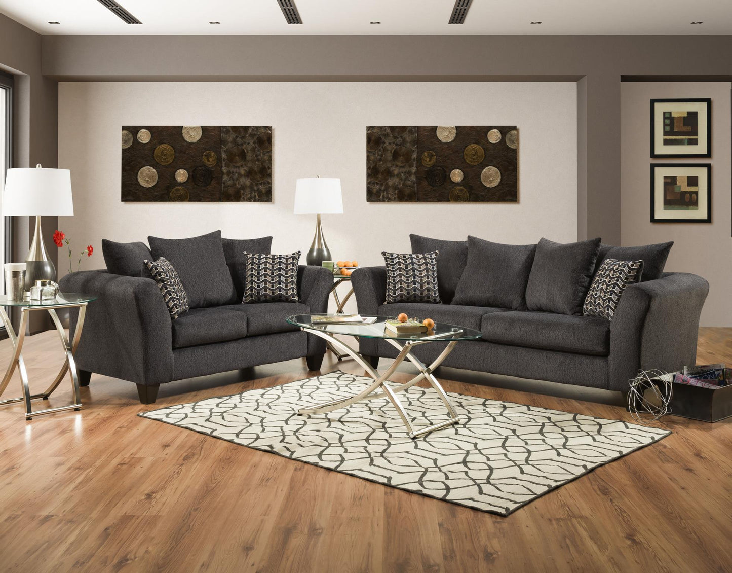 4171 Osaka Charcoal Sofa Loveseat DELTA FURNITURE