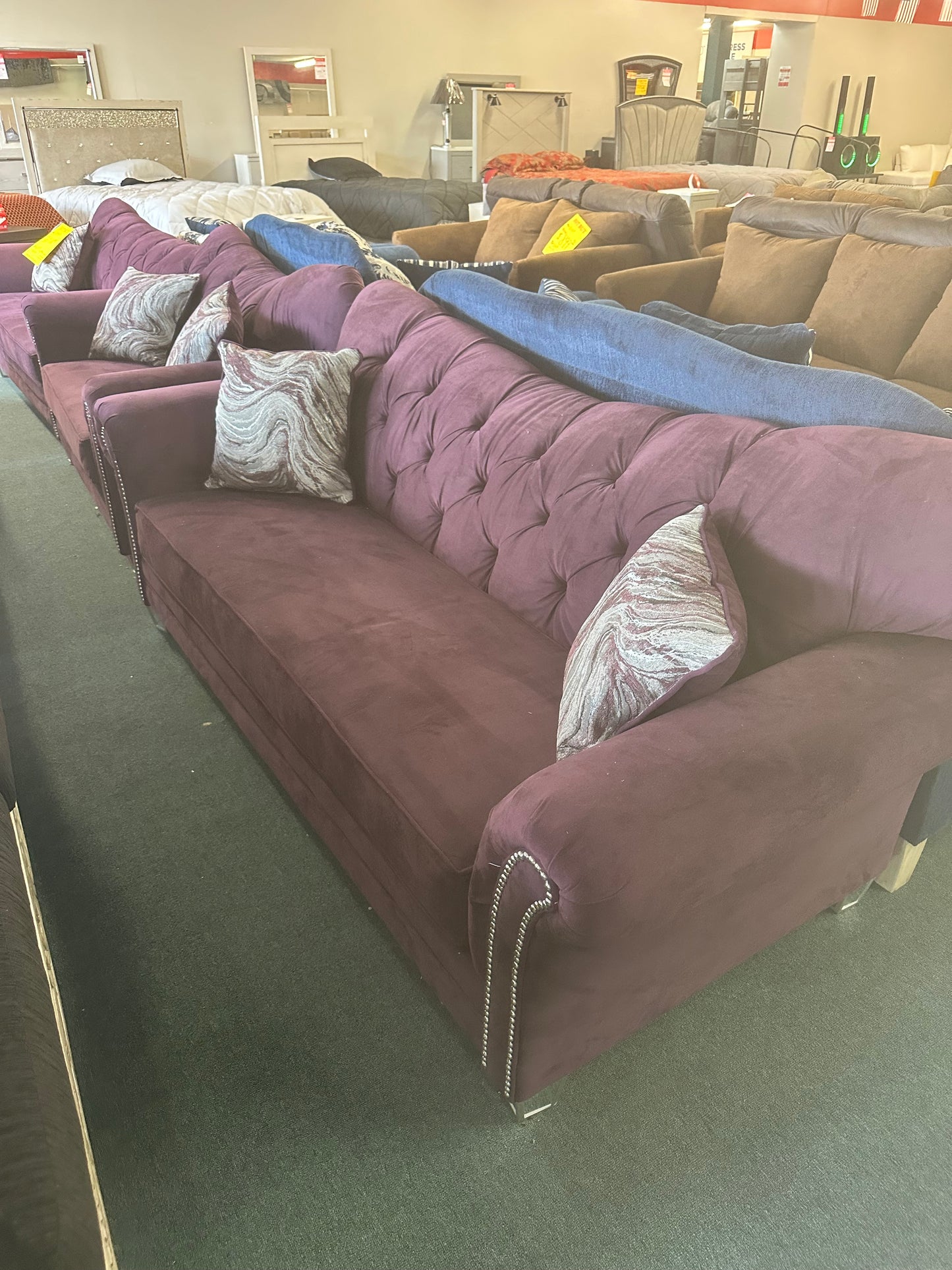 Purple Three Piece Living Room Group Hughes Furniture