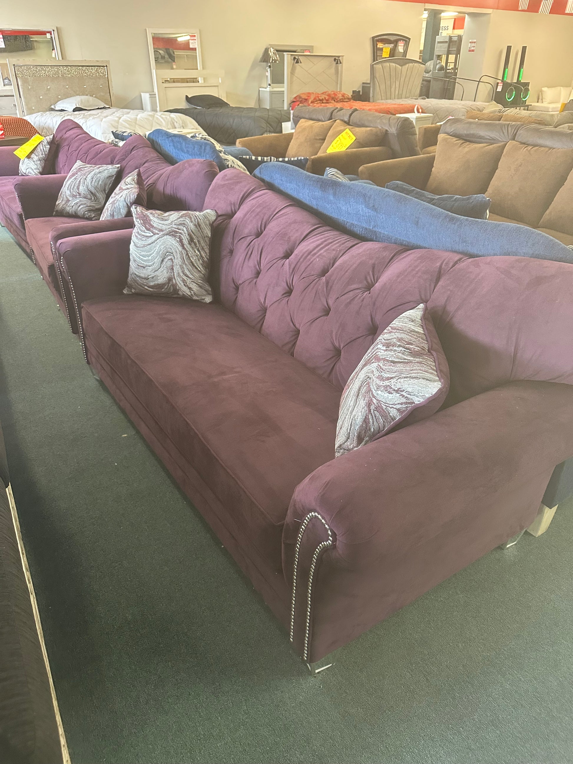 Purple Three Piece Living Room Group Hughes Furniture