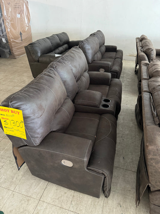 Used Gray Power Sofa and Loveseat Ashley Furniture