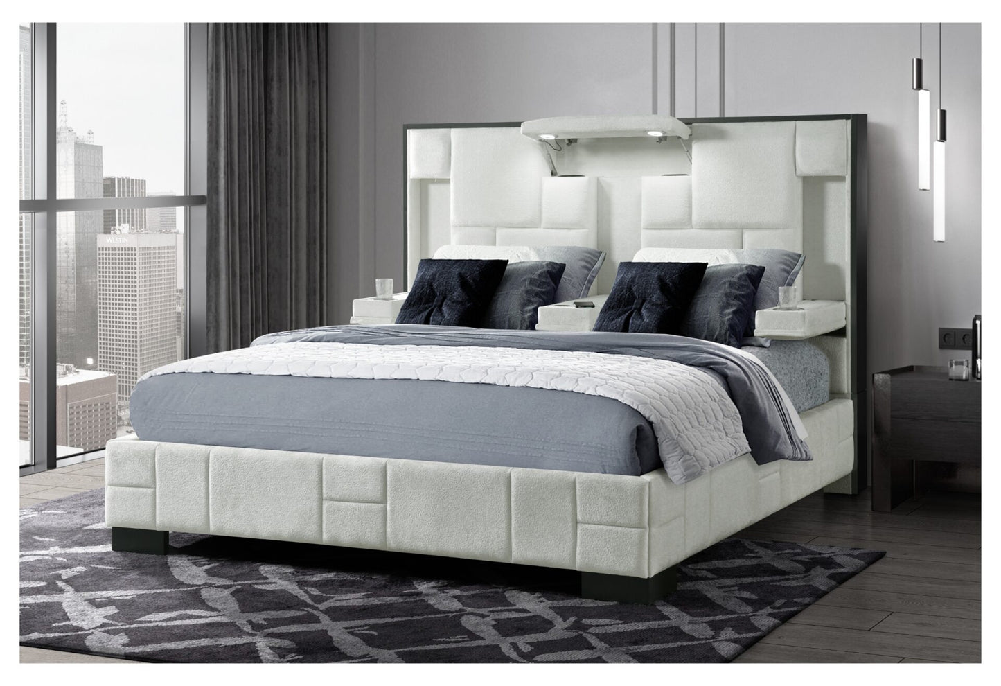 Oscar Gray Bed GLOBAL FURNITURE