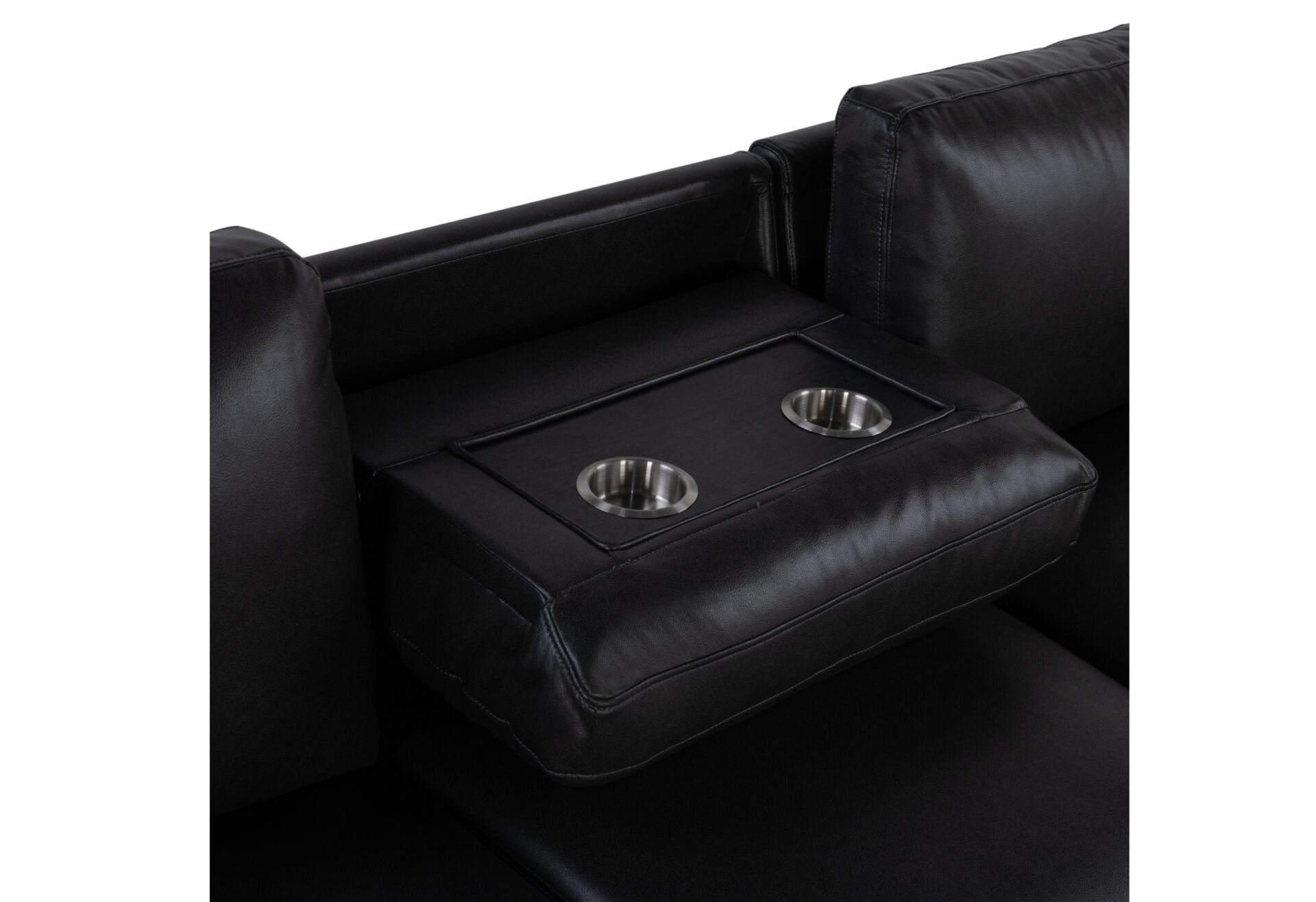 Charcoal/Black Sofa Bed with USB and Drop Down Table GLOBAL FURNITURE