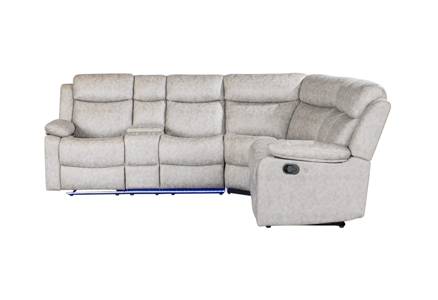 Grey Sectional with Recliners and LED Lights GLOBAL FURNITURE