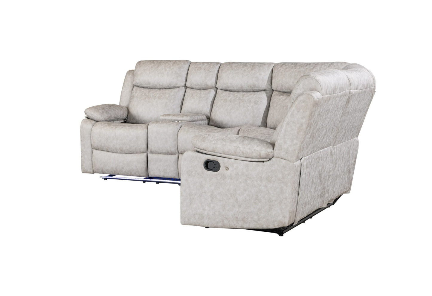 Grey Sectional with Recliners and LED Lights GLOBAL FURNITURE