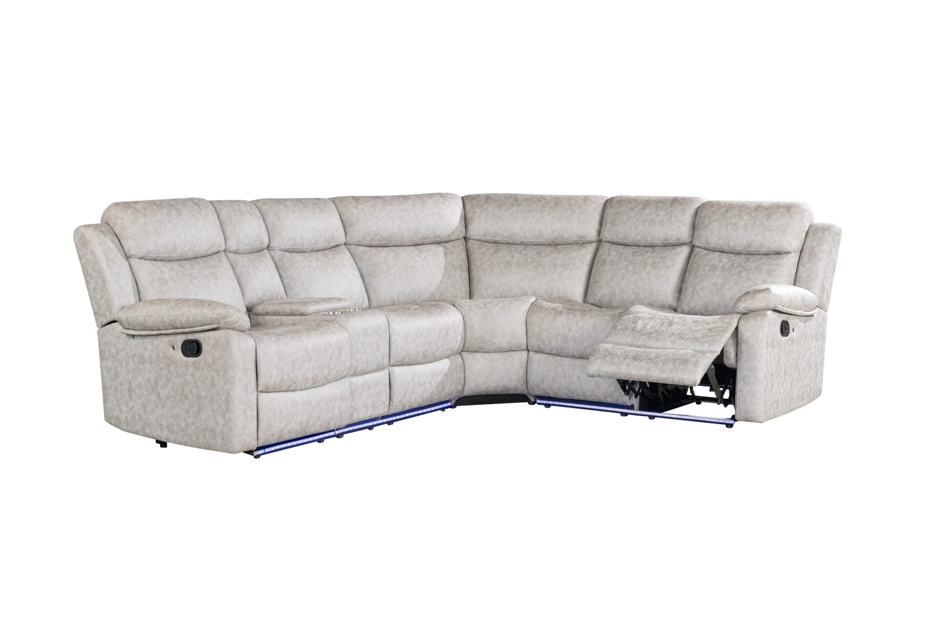 Grey Sectional with Recliners and LED Lights GLOBAL FURNITURE