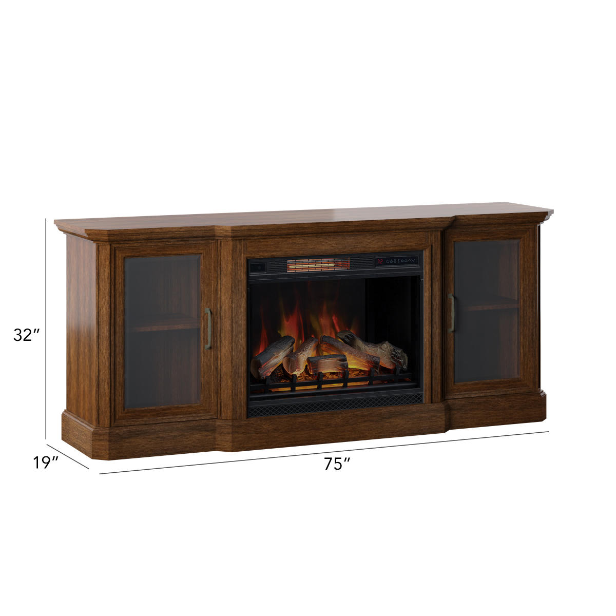 Hershel 75" Media Man TV Stand W/Fireplace Twin-Star International Inc.