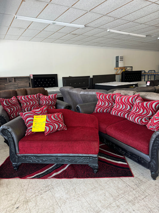 Red 3 Piece Used Living Room Group Hughes Furniture
