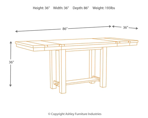 Moriville RECT DRM Counter EXT Table Signature Design by Ashley®