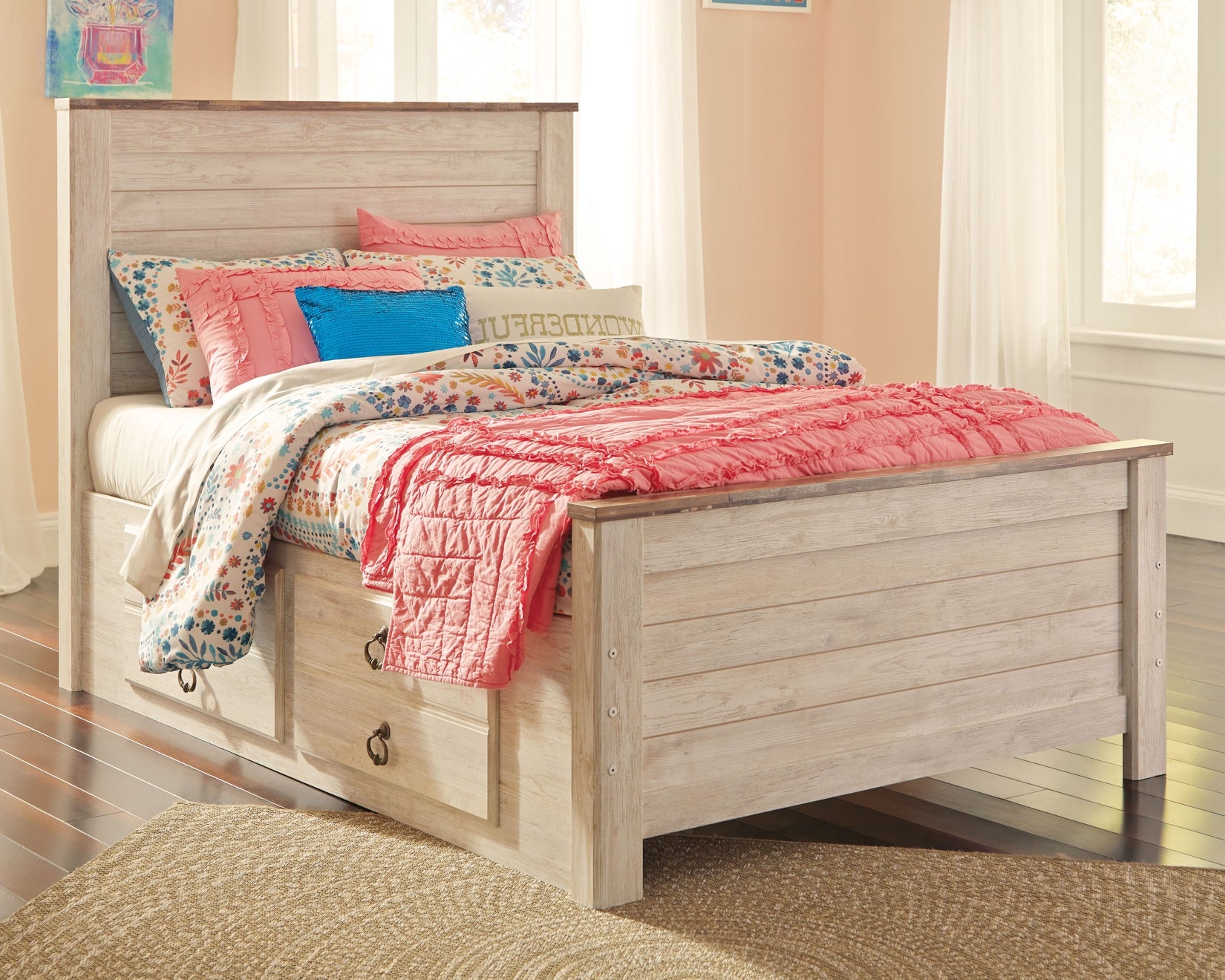 Willowton  Panel Bed With 2 Storage Drawers Signature Design by Ashley®