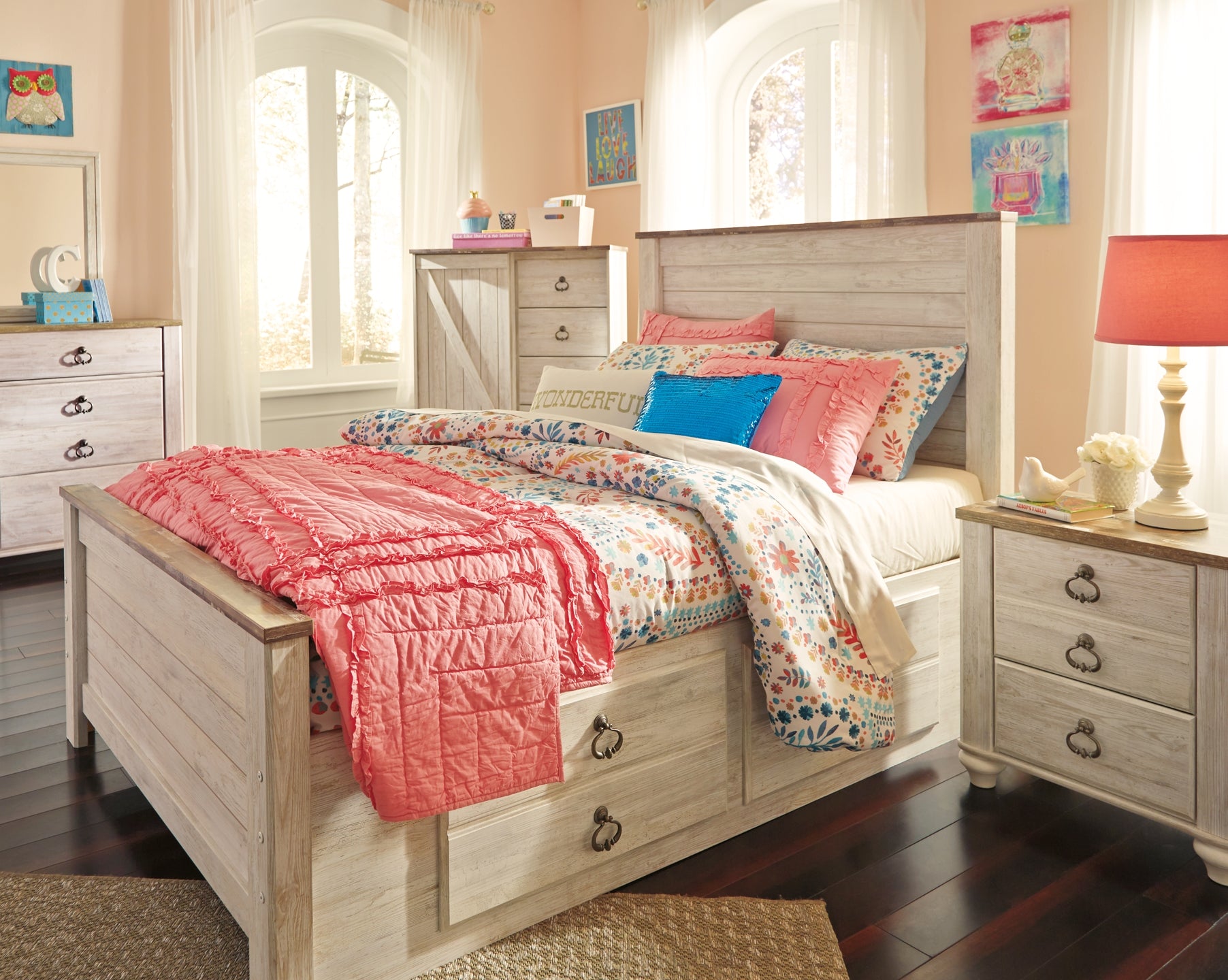 Willowton  Panel Bed With 2 Storage Drawers Signature Design by Ashley®