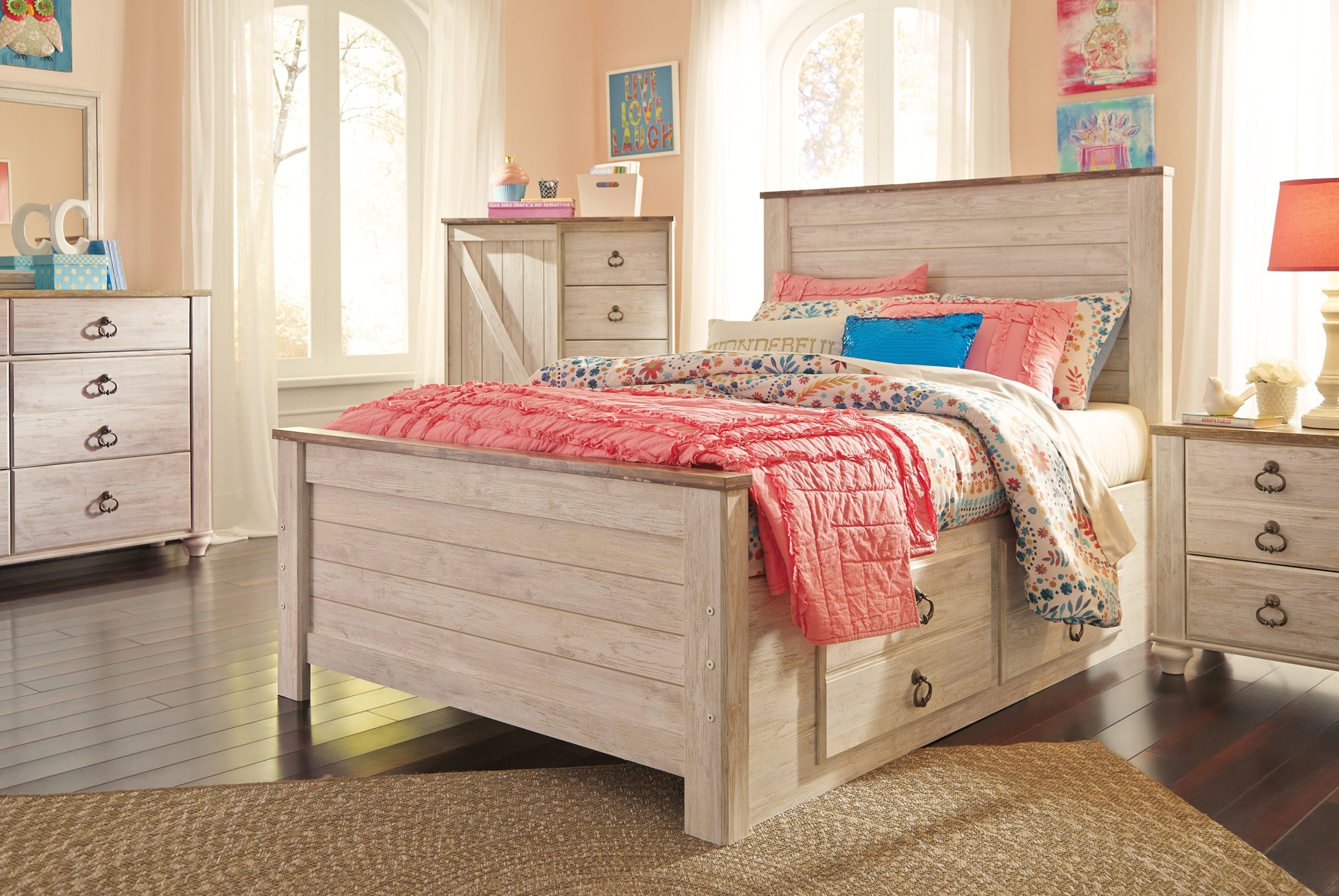 Willowton  Panel Bed With 2 Storage Drawers Signature Design by Ashley®