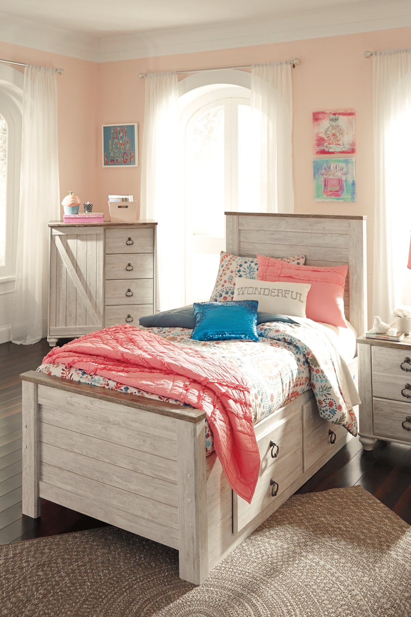 Willowton  Panel Bed With 2 Storage Drawers Signature Design by Ashley®