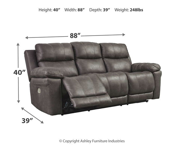 Erlangen PWR REC Sofa with ADJ Headrest Signature Design by Ashley®