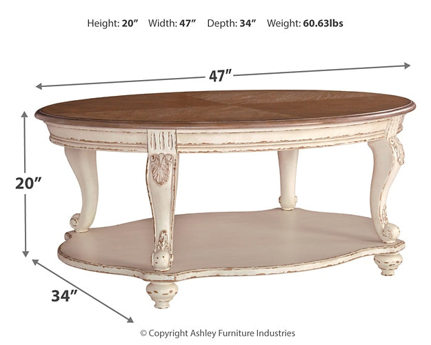 Realyn Oval Cocktail Table Signature Design by Ashley®