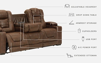 Owner's Box PWR REC Sofa with ADJ Headrest Signature Design by Ashley®