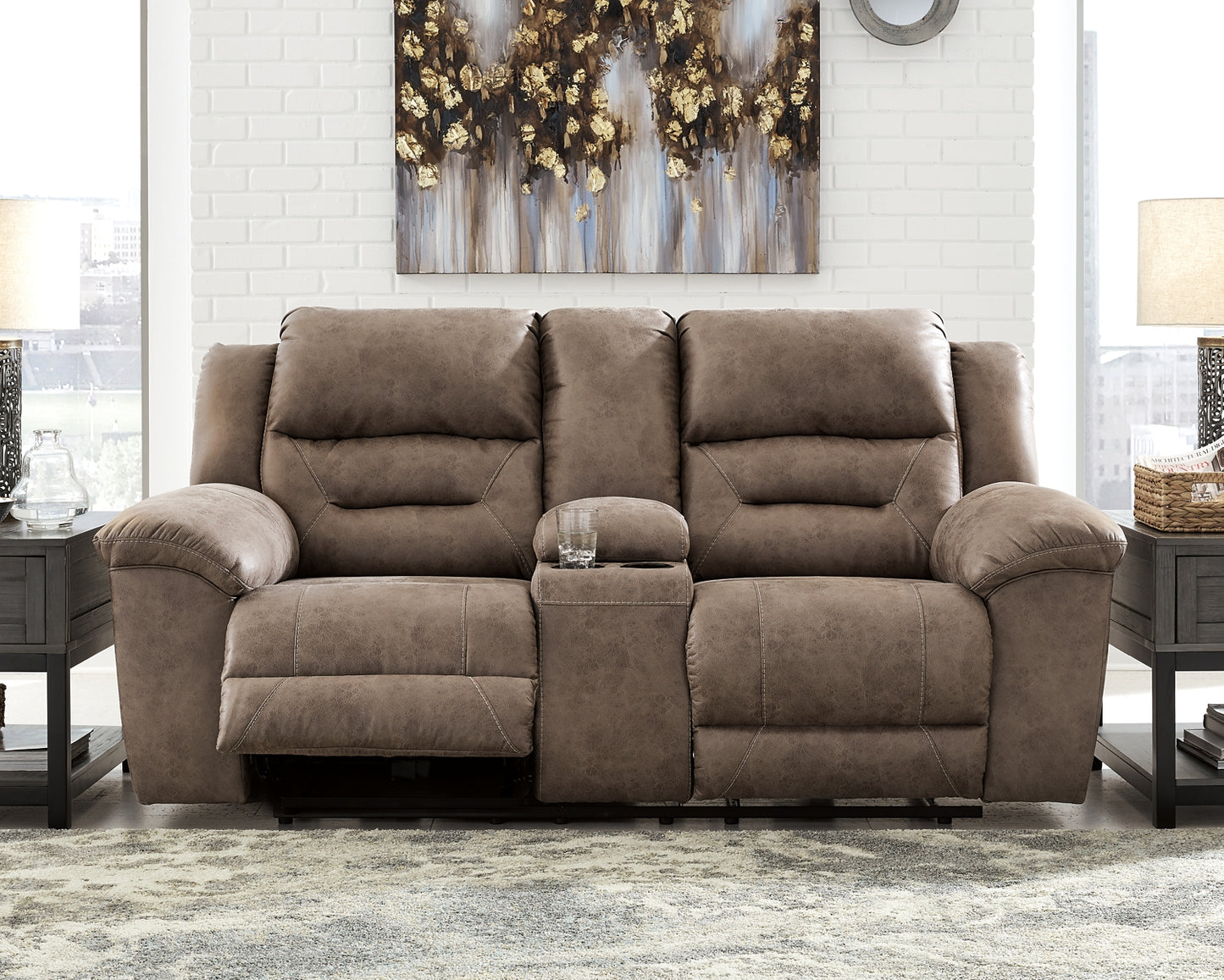 Stoneland DBL REC PWR Loveseat w/Console Signature Design by Ashley®