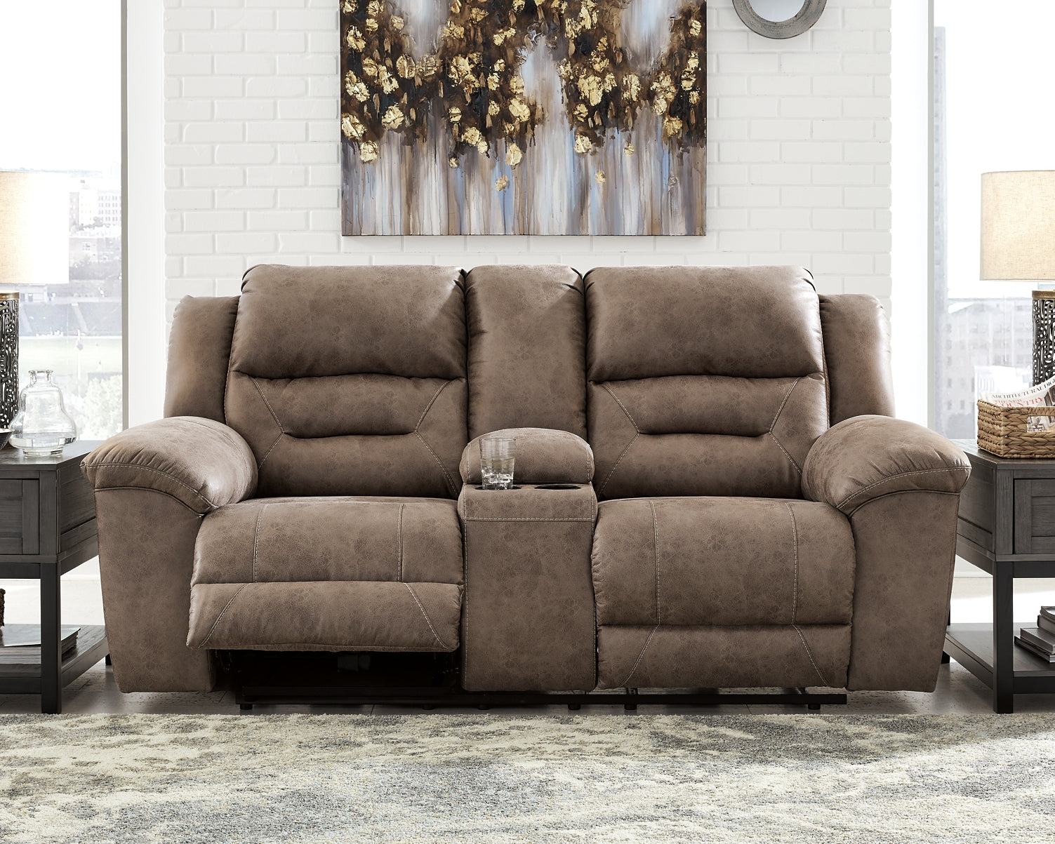 Stoneland DBL REC PWR Loveseat w/Console Signature Design by Ashley®