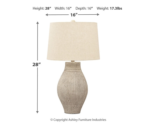 Layal Paper Table Lamp (1/CN) Signature Design by Ashley®