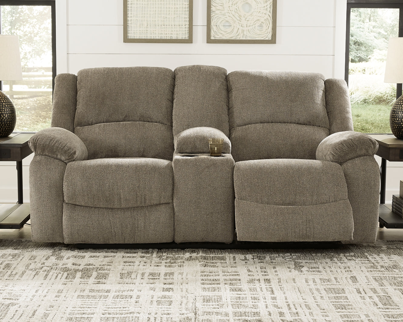 Draycoll DBL Rec Loveseat w/Console Signature Design by Ashley®