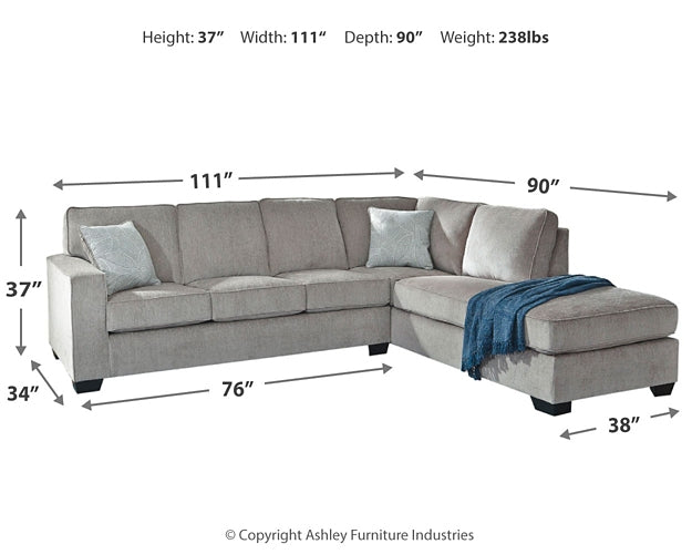 Altari 2-Piece Sleeper Sectional with Chaise Signature Design by Ashley®