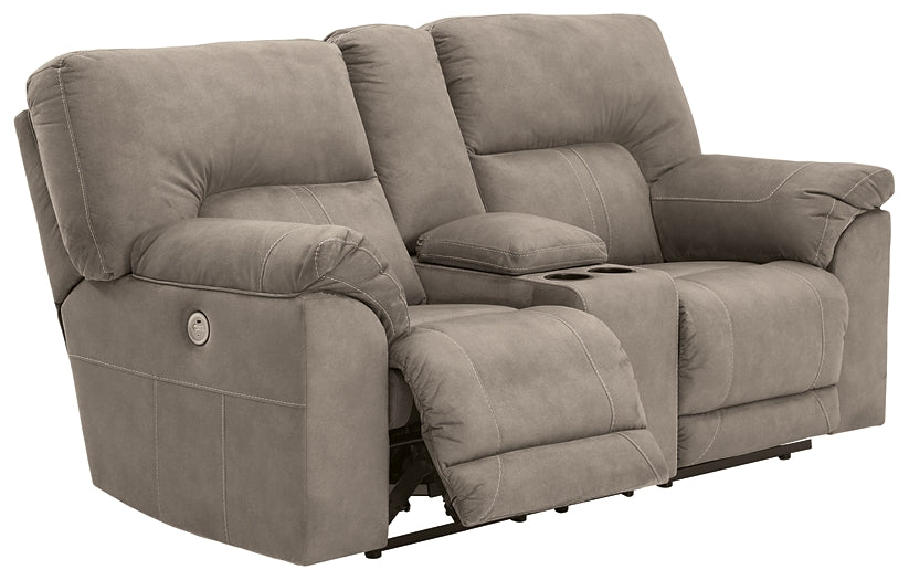 Cavalcade DBL REC PWR Loveseat w/Console Benchcraft®