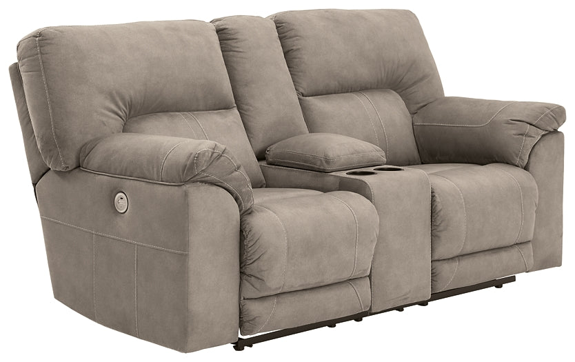 Cavalcade DBL REC PWR Loveseat w/Console Benchcraft®