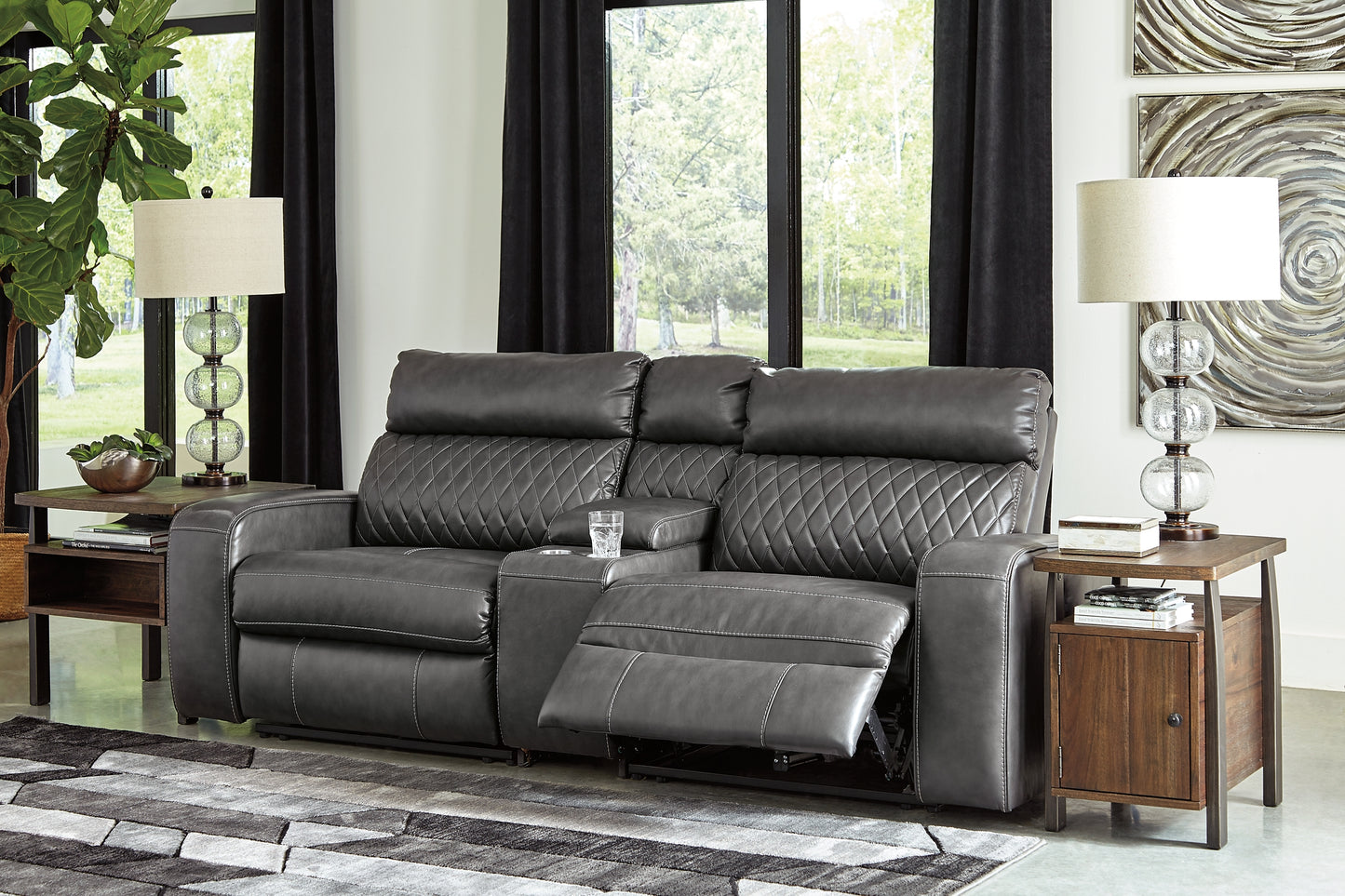 Samperstone 3-Piece Power Reclining Sectional Loveseat Signature Design by Ashley®