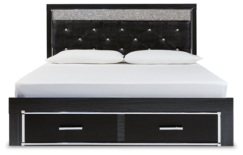 Kaydell  Upholstered Panel Storage Platform Bed Signature Design by Ashley®