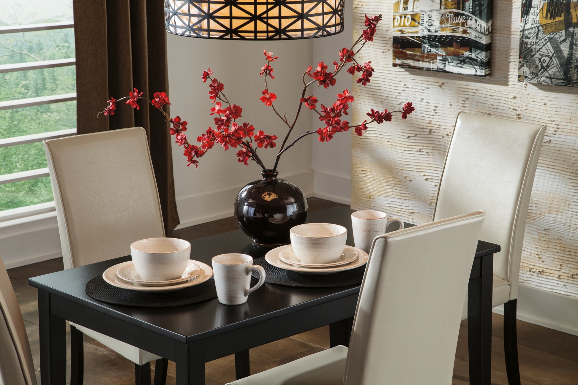 Kimonte Dining Table and 4 Chairs Signature Design by Ashley®