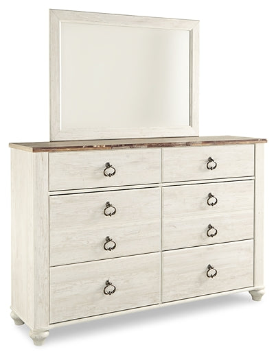 Willowton  Panel Bed With Mirrored Dresser, Chest And Nightstand Signature Design by Ashley®