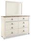 Willowton  Panel Bed With Mirrored Dresser, Chest And Nightstand Signature Design by Ashley®