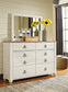 Willowton Queen/Full Panel Headboard with Mirrored Dresser, Chest and 2 Nightstands Signature Design by Ashley®