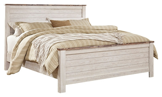 Willowton  Panel Bed With Mirrored Dresser, Chest And 2 Nightstands Signature Design by Ashley®