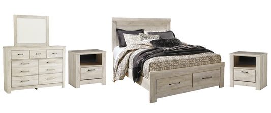 Bellaby  Platform Bed With 2 Storage Drawers With Mirrored Dresser And 2 Nightstands Signature Design by Ashley®