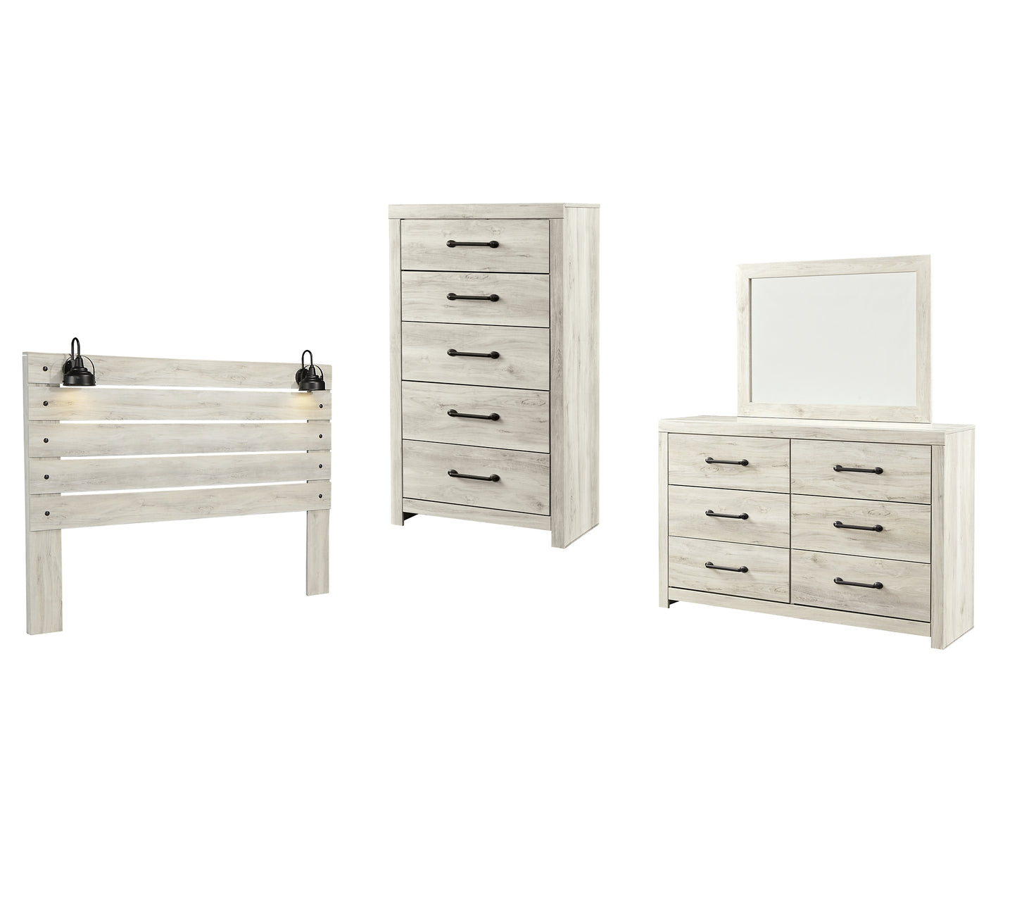 Cambeck  Panel Headboard With Mirrored Dresser, Chest And Nightstand Signature Design by Ashley®