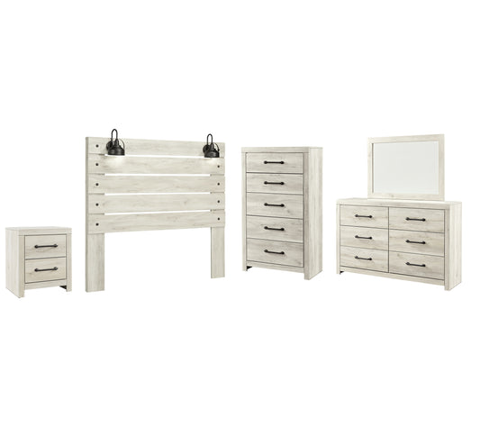 Cambeck  Panel Headboard With Mirrored Dresser, Chest And Nightstand Signature Design by Ashley®