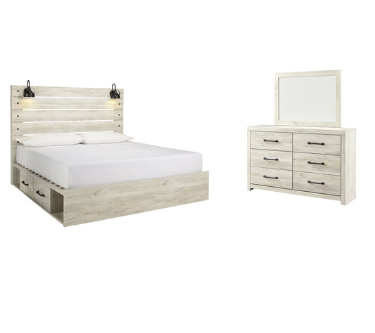 Cambeck  Panel Bed With 2 Storage Drawers With Mirrored Dresser Signature Design by Ashley®