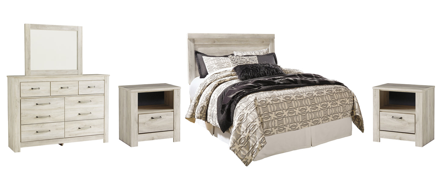 Bellaby  Panel Headboard With Mirrored Dresser And 2 Nightstands Signature Design by Ashley®