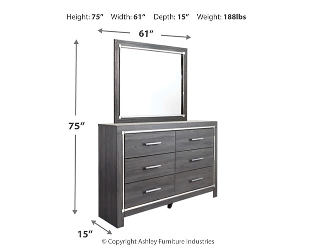 Lodanna  Panel Bed With 2 Storage Drawers With Mirrored Dresser Signature Design by Ashley®