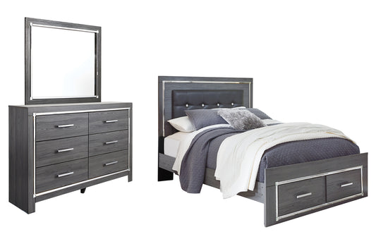 Lodanna  Panel Bed With 2 Storage Drawers With Mirrored Dresser Signature Design by Ashley®