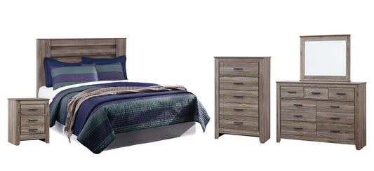 Zelen / Panel Headboard With Mirrored Dresser, Chest And Nightstand Signature Design by Ashley®