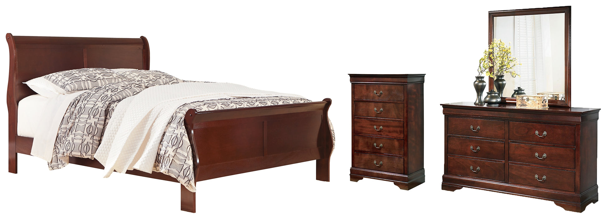 Alisdair  Sleigh Bed With Mirrored Dresser And Chest Signature Design by Ashley®