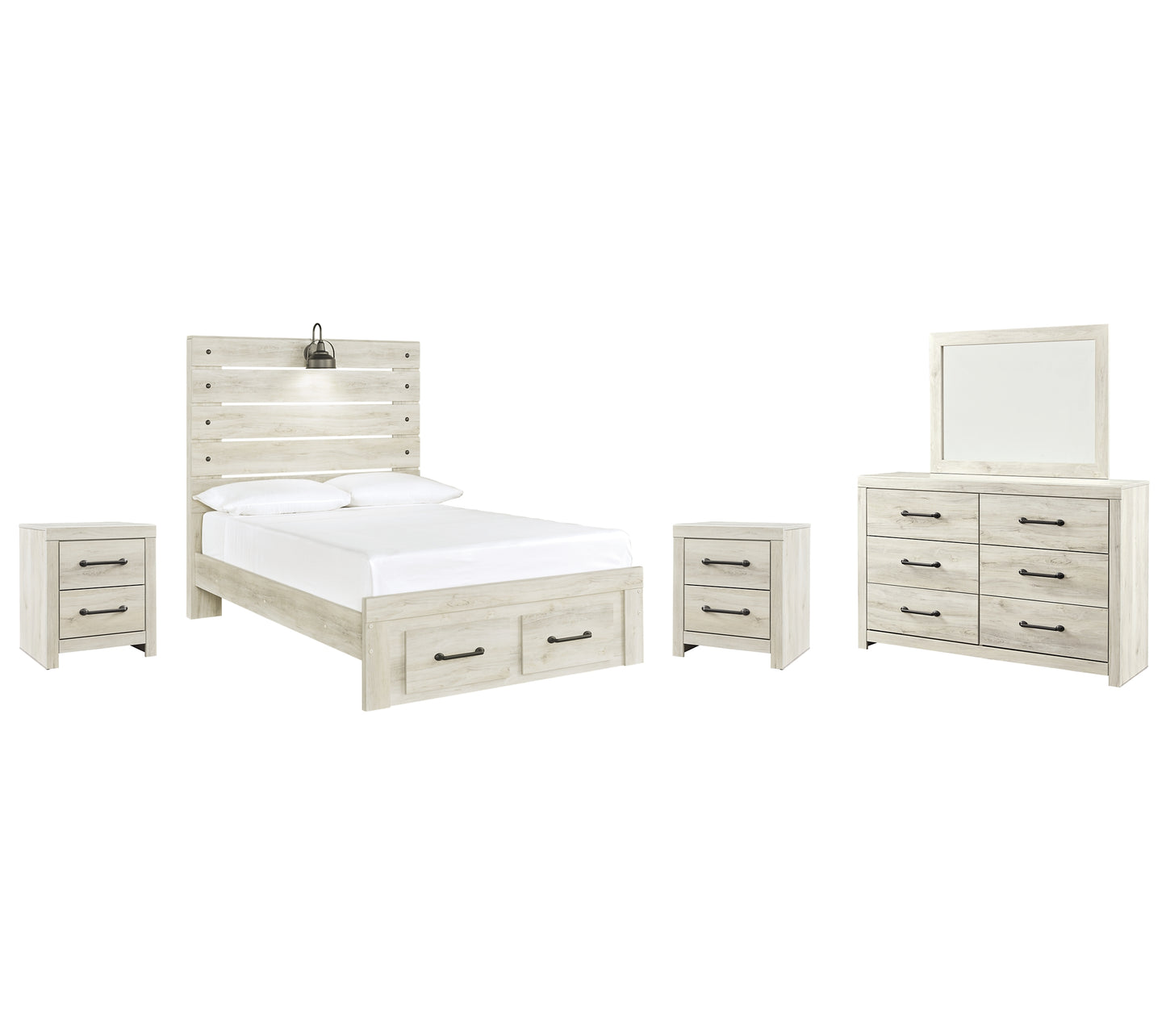 Cambeck  Panel Bed With Mirrored Dresser And 2 Nightstands Signature Design by Ashley®