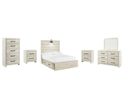 Cambeck  Panel Bed With 2 Storage Drawers With Mirrored Dresser, Chest And 2 Nightstands Signature Design by Ashley®