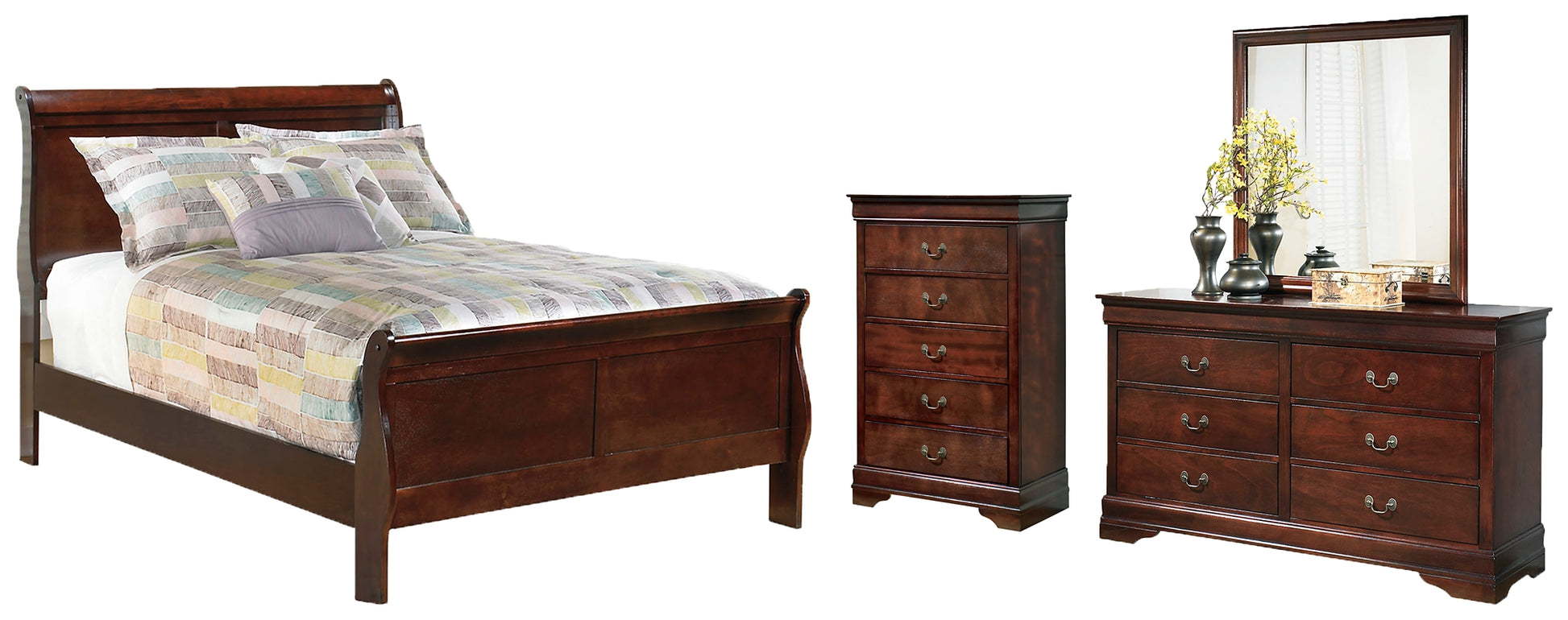 Alisdair  Sleigh Bed With Mirrored Dresser And Chest Signature Design by Ashley®