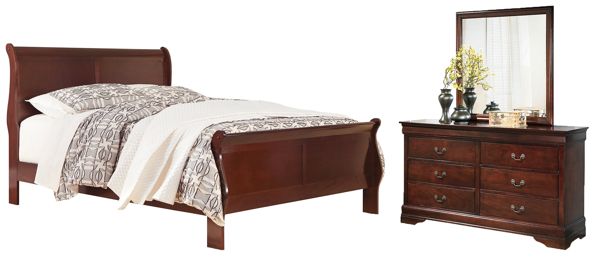 Alisdair  Sleigh Bed With Mirrored Dresser Signature Design by Ashley®